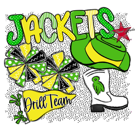 Jackets Drillteam Spirit-Bright Green & Bright Yellow