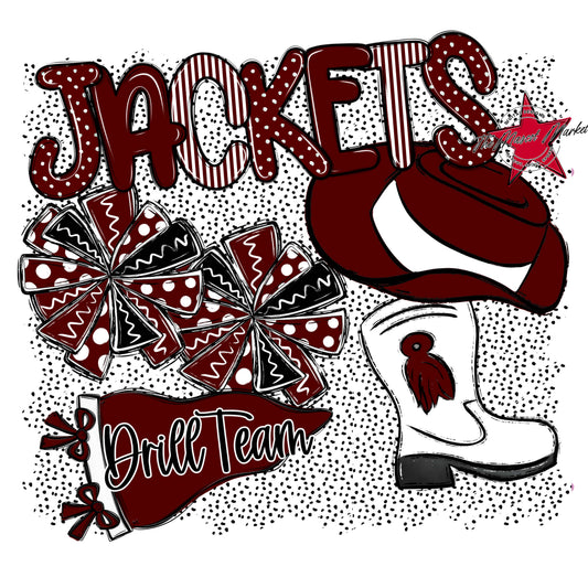 Jackets Drillteam Spirit-Maroon
