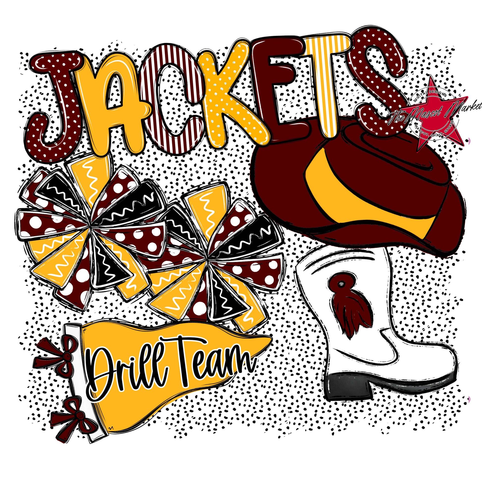 Jackets Drillteam Spirit-Maroon & Yellow