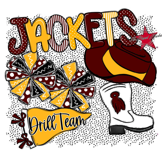 Jackets Drillteam Spirit-Maroon & Yellow