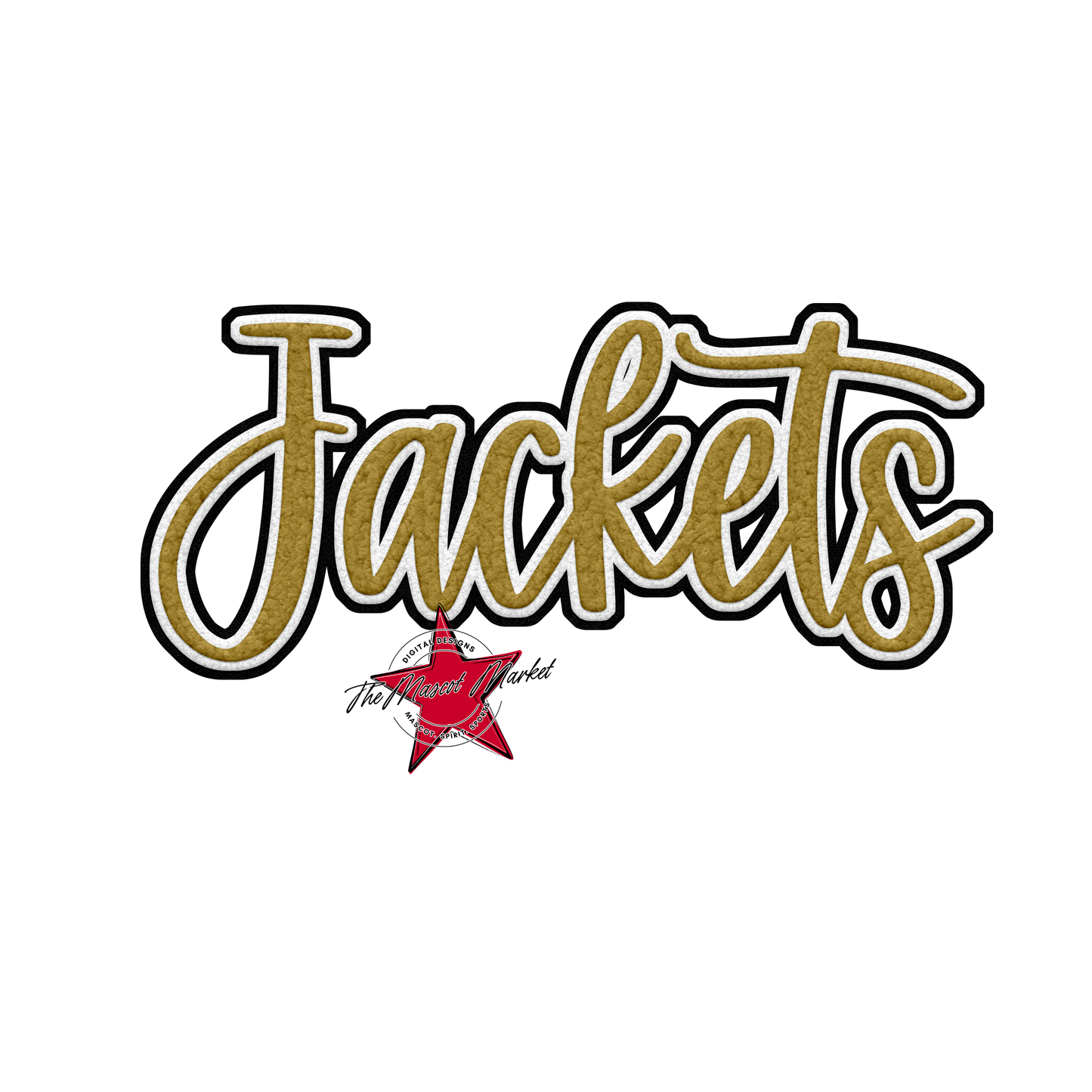 Jackets Faux Chenille Patch-Gold