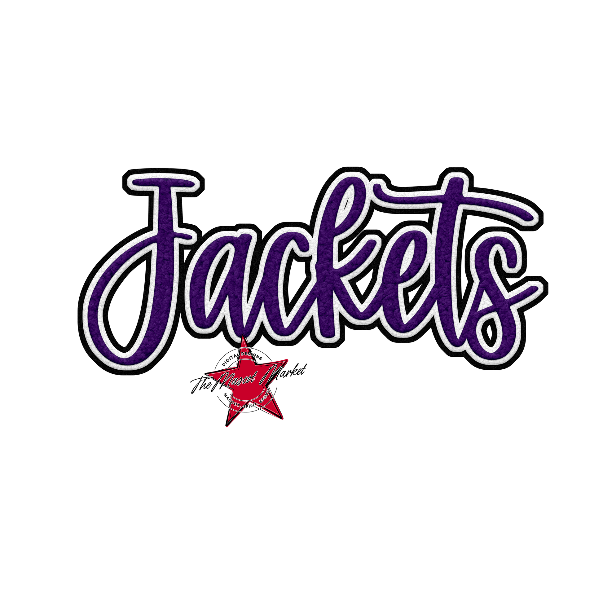 Jackets Faux Chenille Patch-Purple