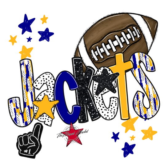 Jackets Football Scrape-Blue-Yellow