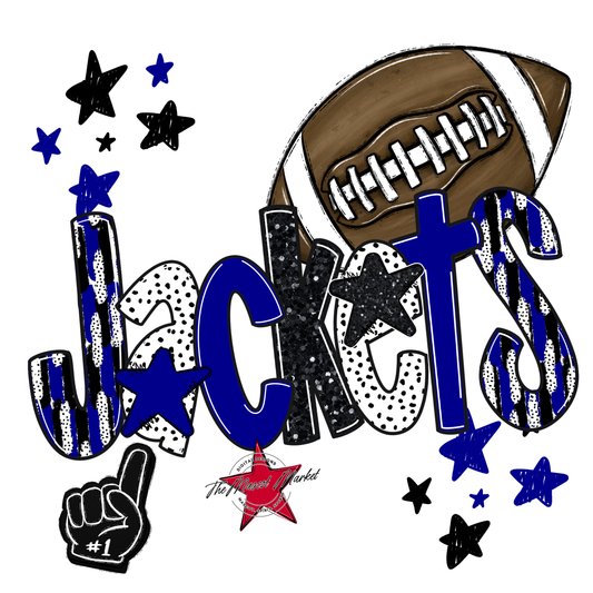 Jackets Football Scrape-Blue
