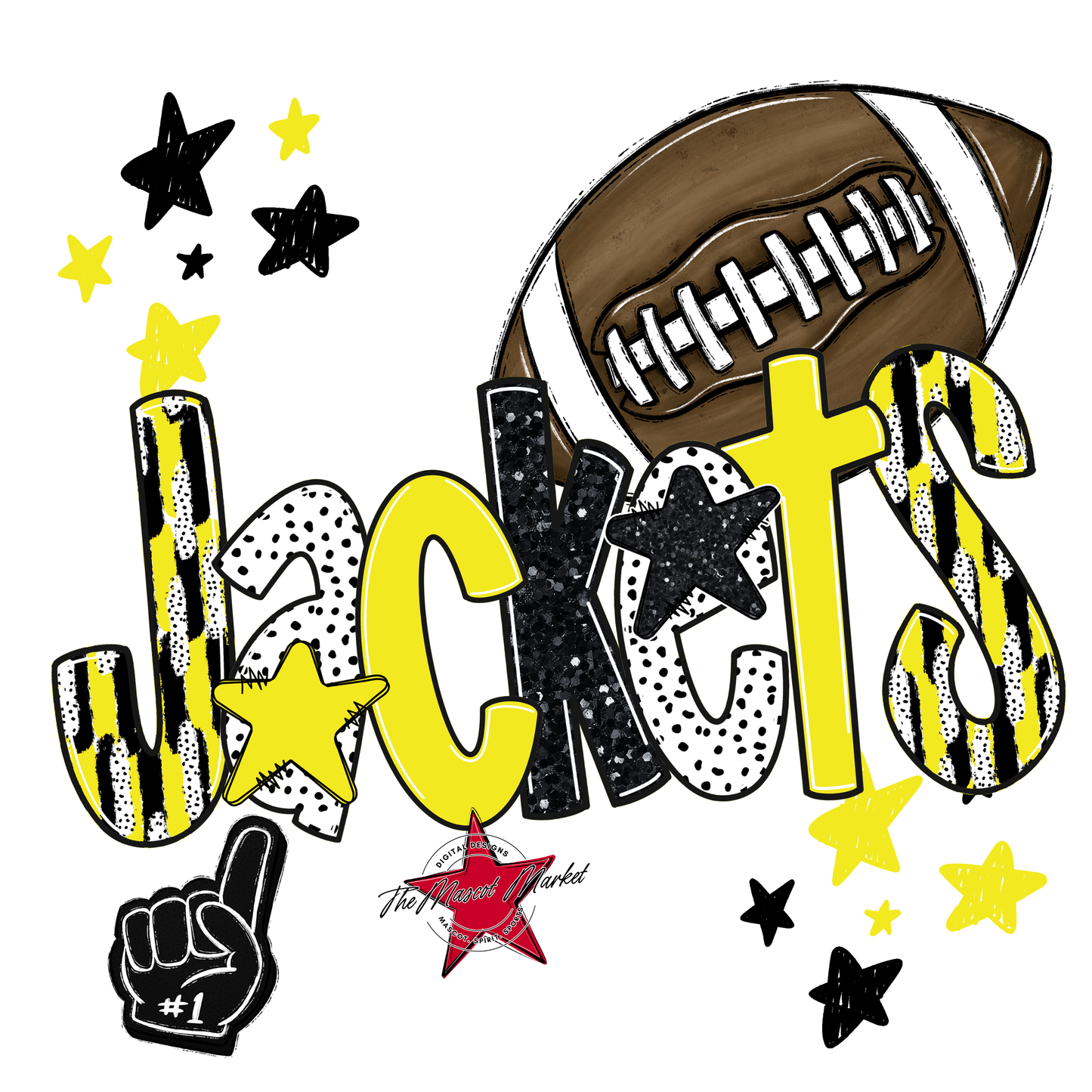 Jackets Football Scrape-Bright Yellow