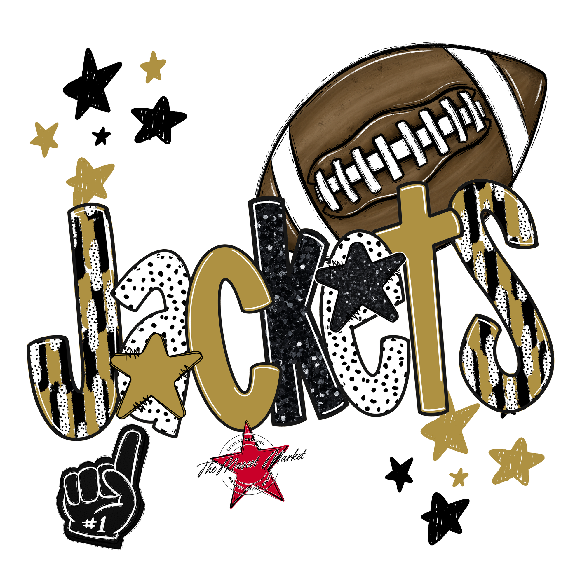 Jackets Football Scrape-Gold