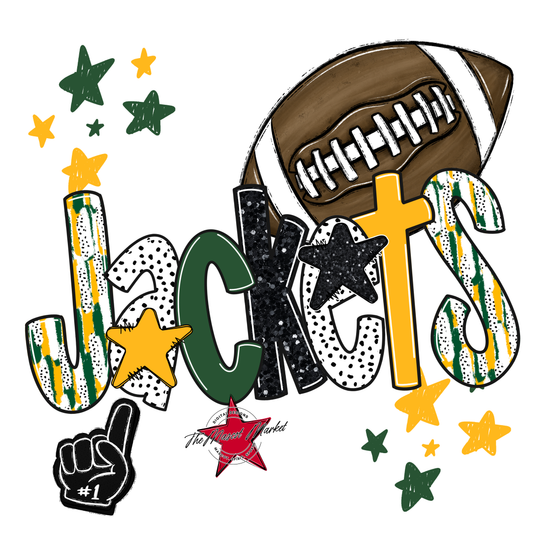 Jackets Football Scrape-Green-Yellow