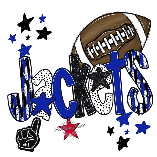 Jackets Football Scrape-Royal Blue