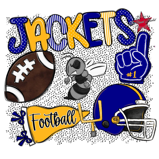 Jackets Football Spirit-Blue & Yellow