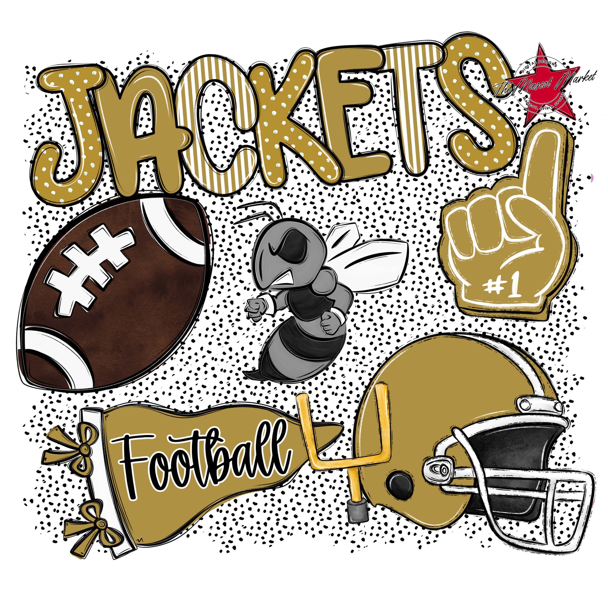 Jackets Football Spirit-Gold