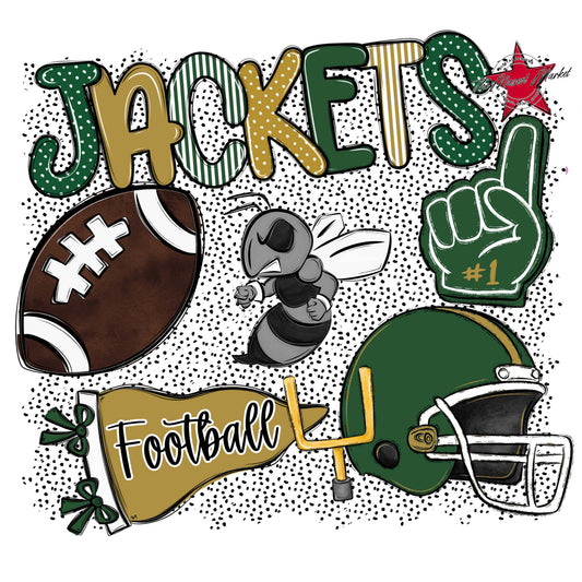 Jackets Football Spirit-Green & Gold