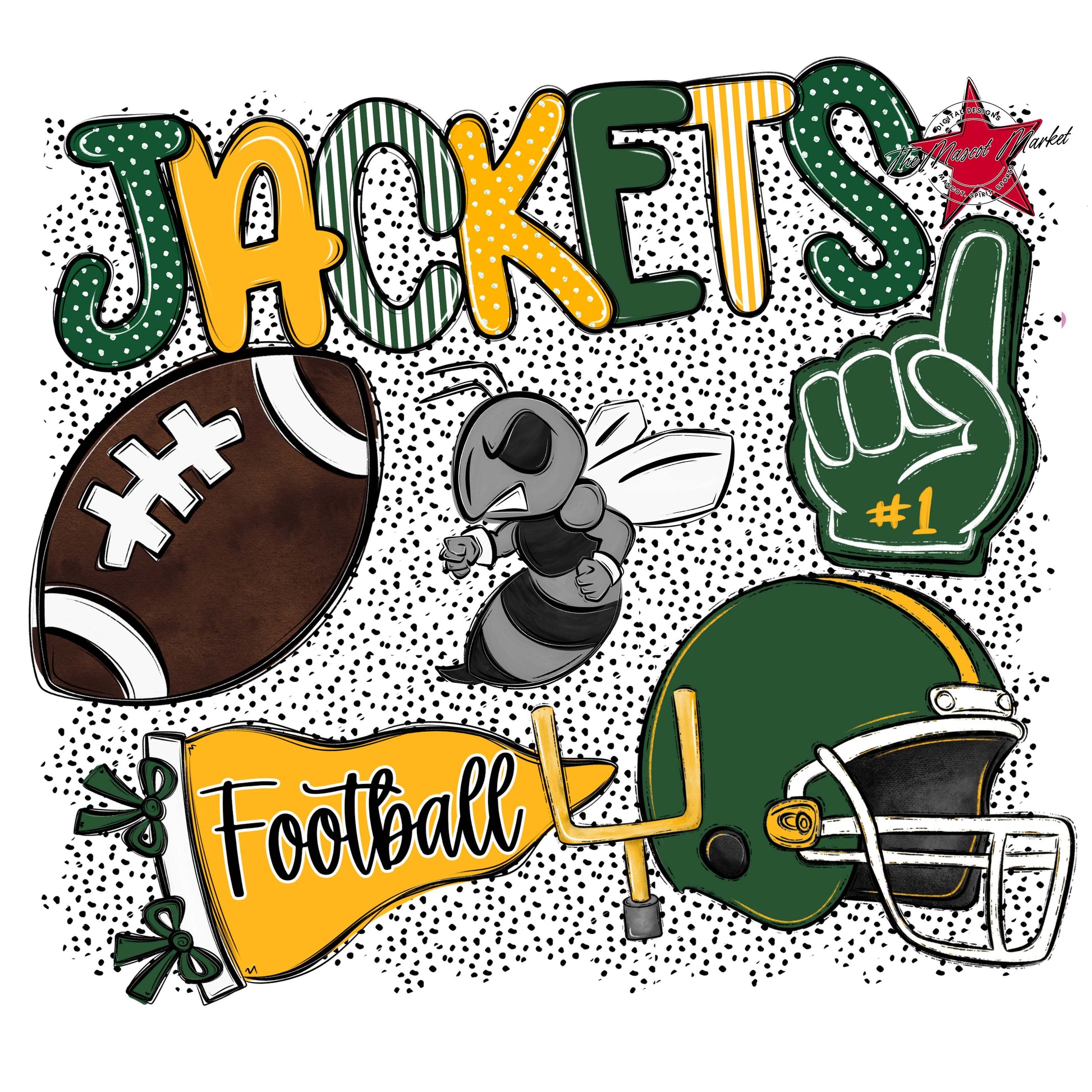 Jackets Football Spirit-Green & Yellow