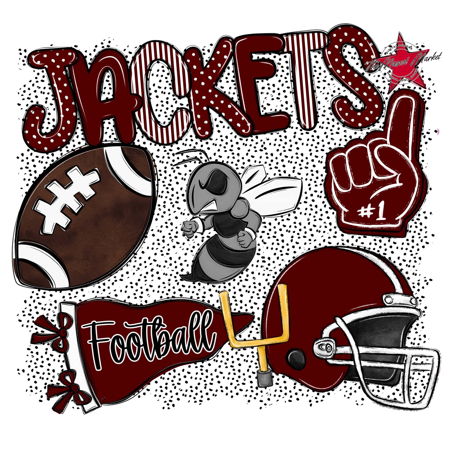 Jackets Football Spirit-Maroon
