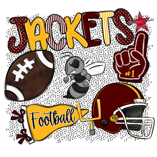 Jackets Football Spirit-Maroon & Yellow