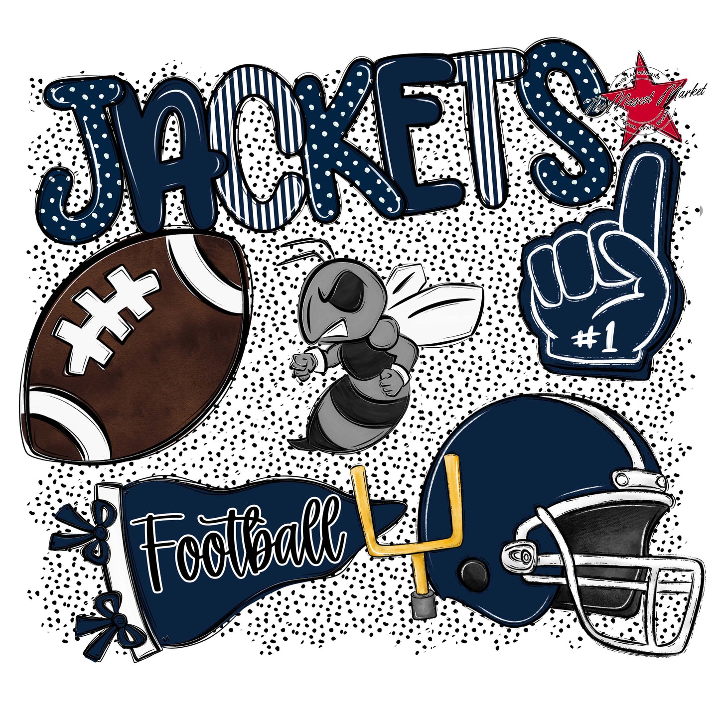 Jackets Football Spirit-Navy