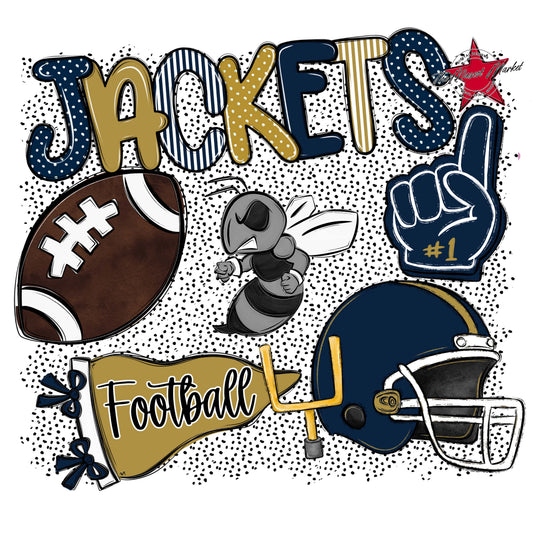 Jackets Football Spirit-Navy & Gold