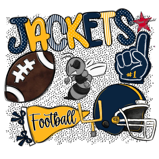 Jackets Football Spirit-Navy & Yellow