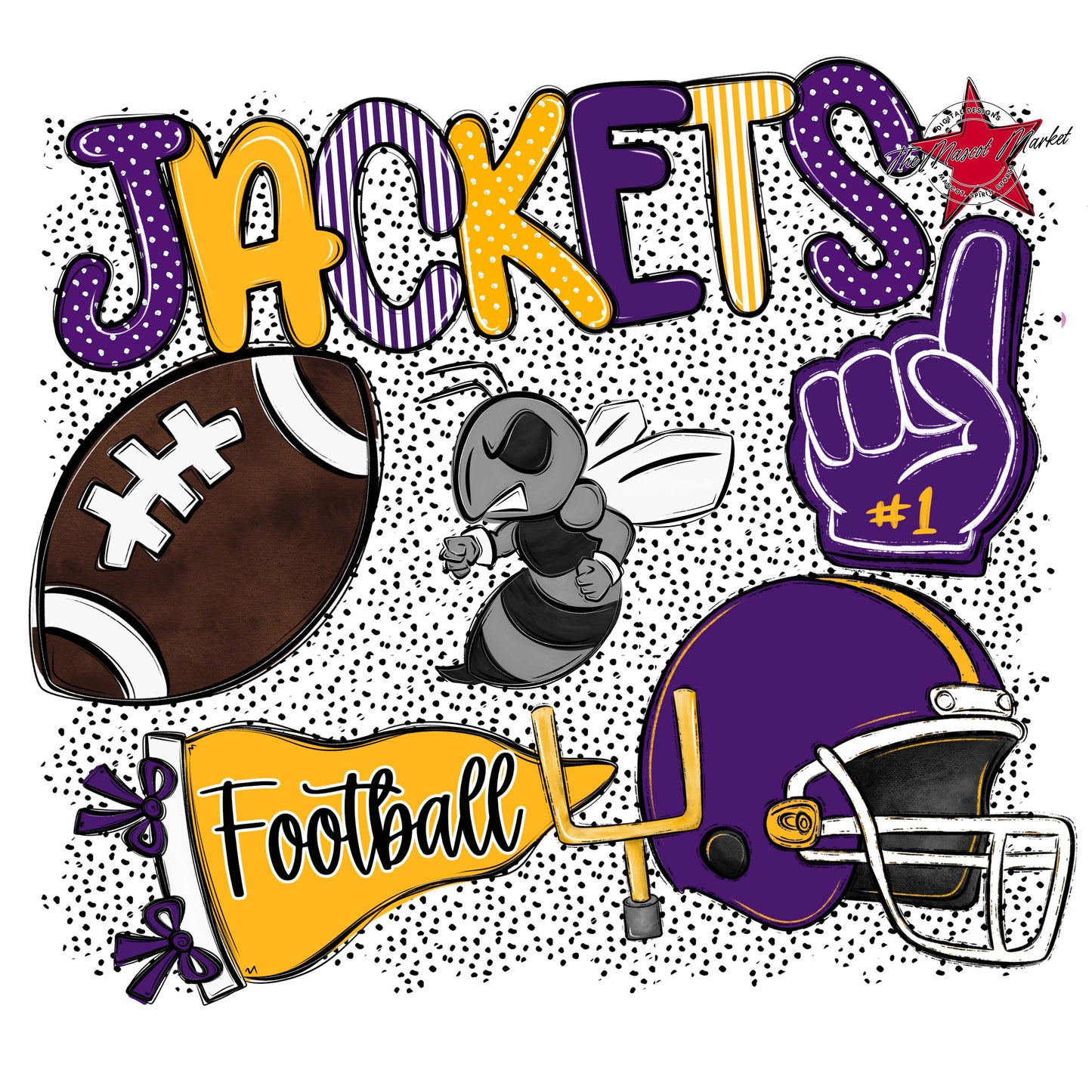 Jackets Football Spirit-Purple & Yellow