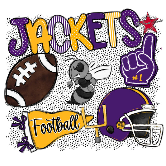 Jackets Football Spirit-Purple & Yellow