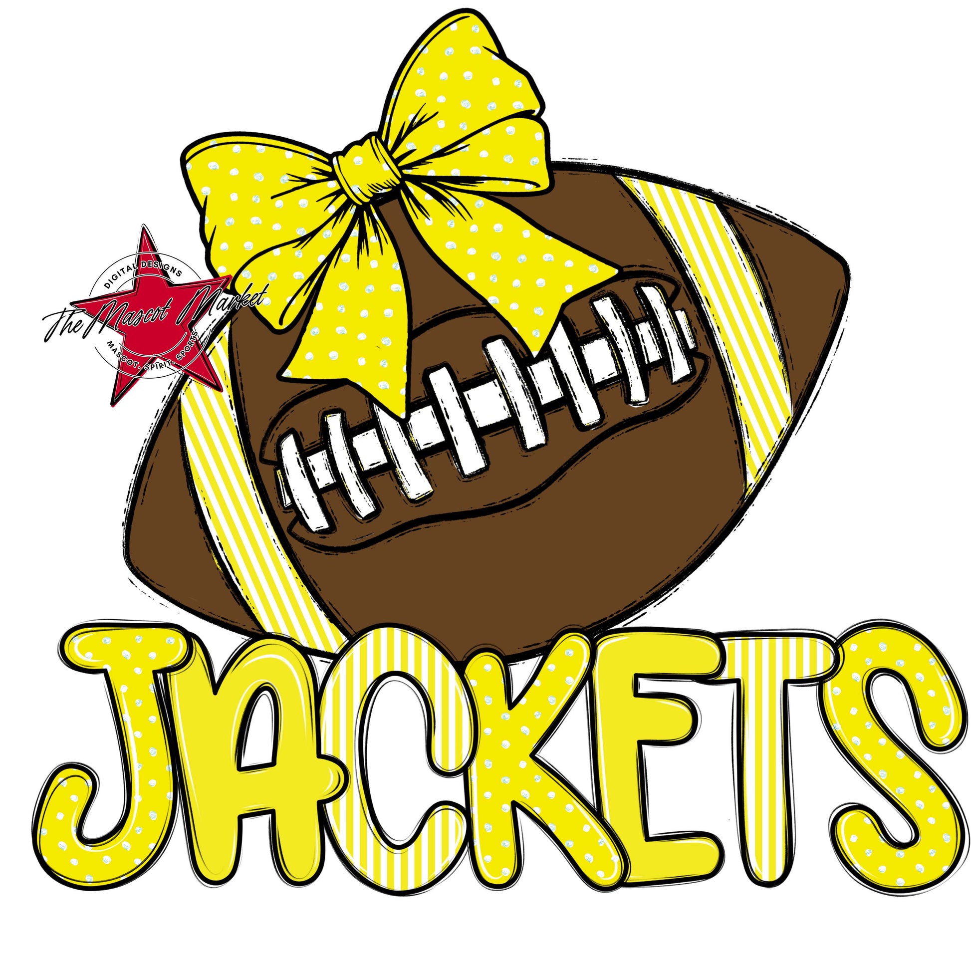 Jackets Football Spirit Design-Bright Yellow