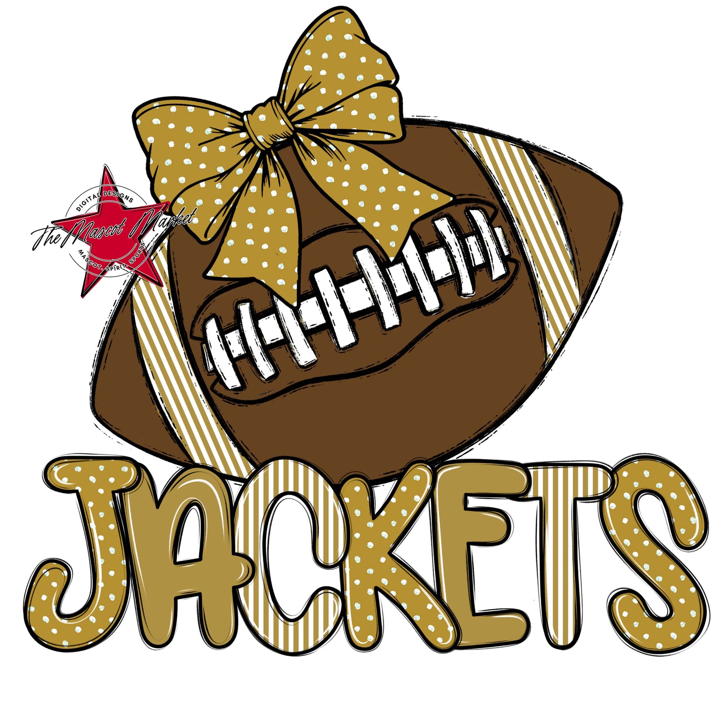 Jackets Football Spirit Design-Gold