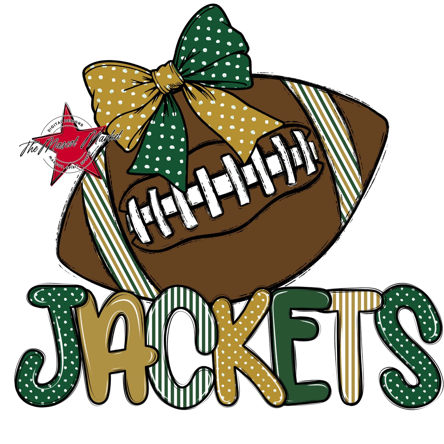 Jackets Football Spirit Design-Green & Gold