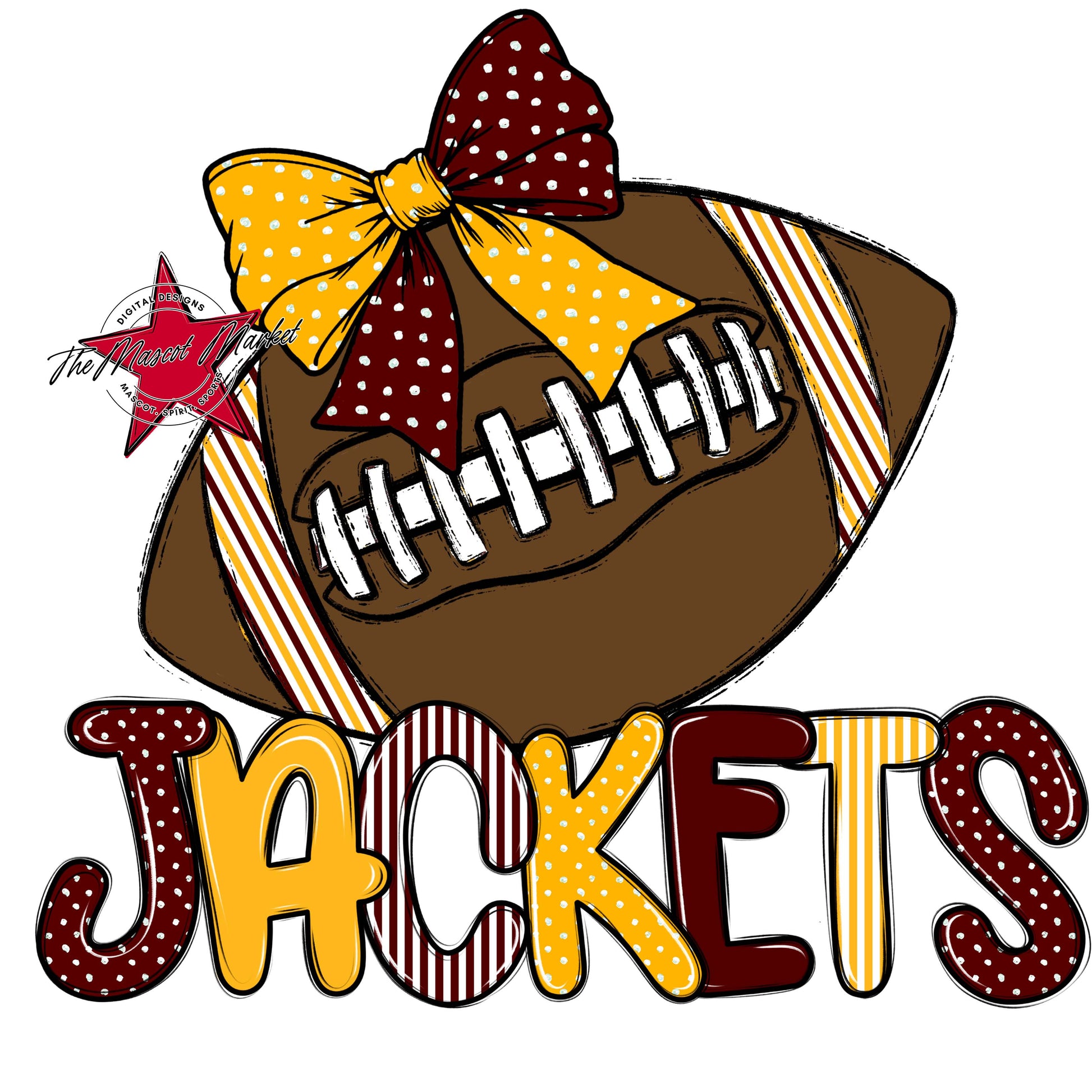 Jackets Football Spirit Design-Maroon & Yellow