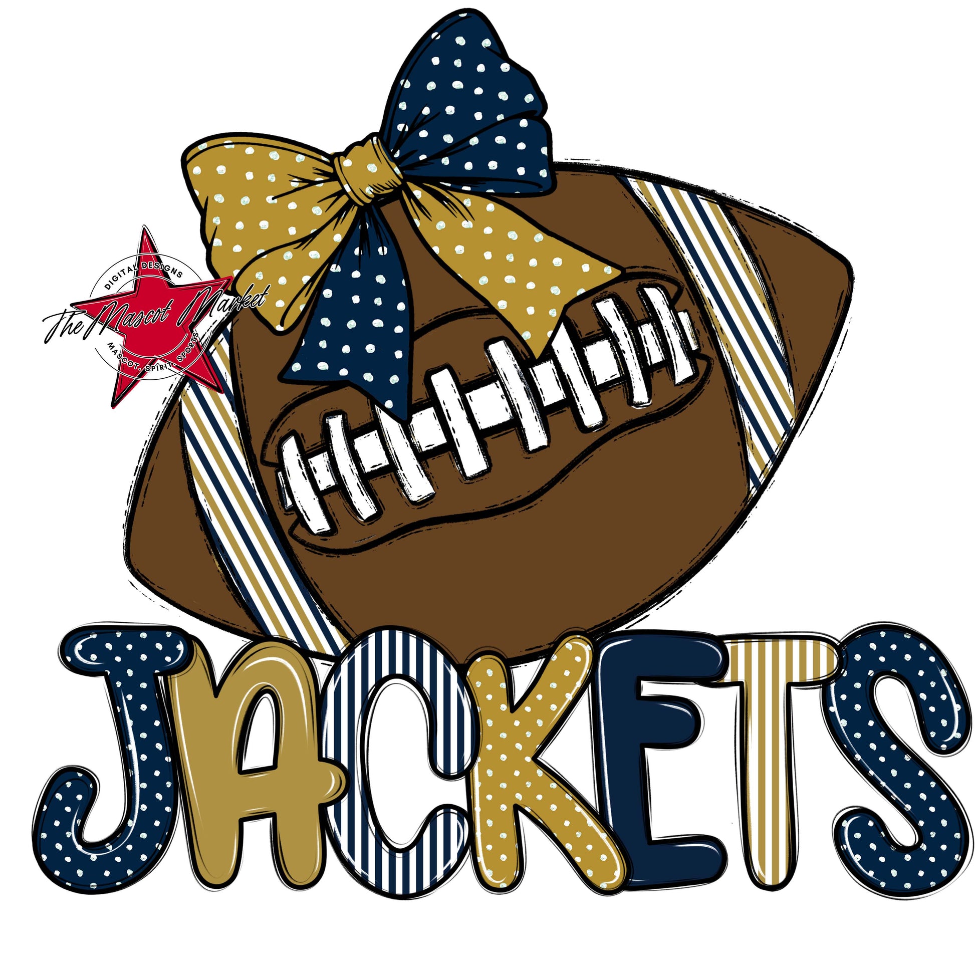 Jackets Football Spirit Design-Navy & Gold