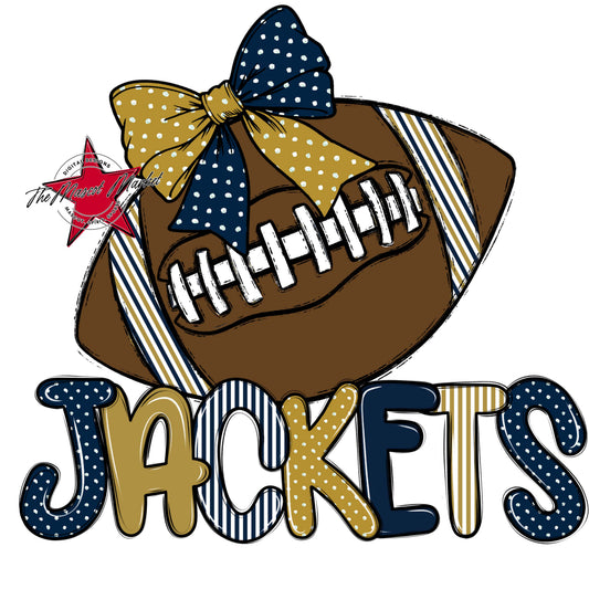 Jackets Football Spirit Design-Navy & Gold