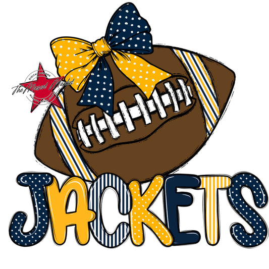 Jackets Football Spirit Design-Navy & Yellow