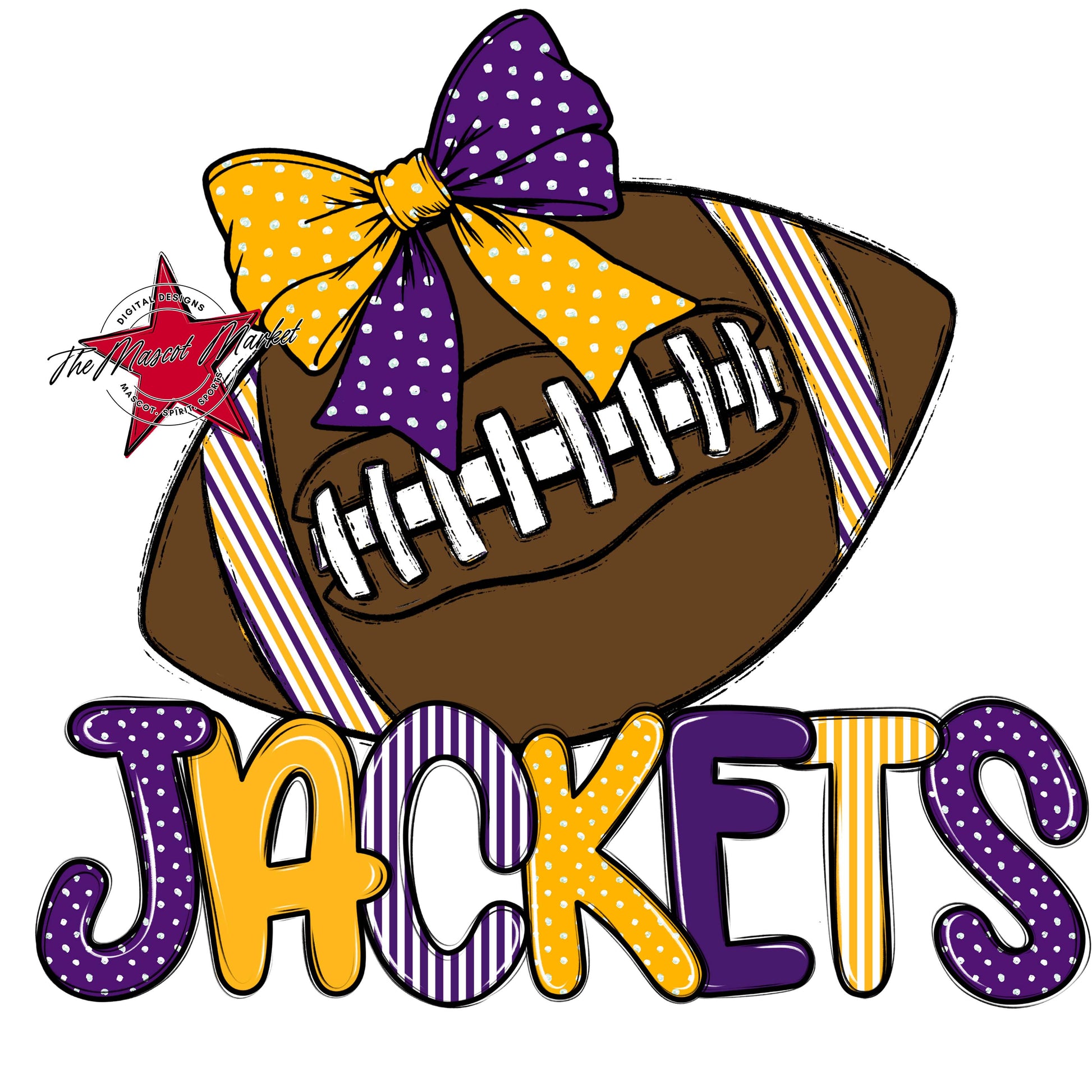 Jackets Football Spirit Design-Purple & Yellow