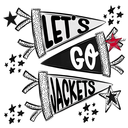 Jackets Let's Go Flag Design-Black