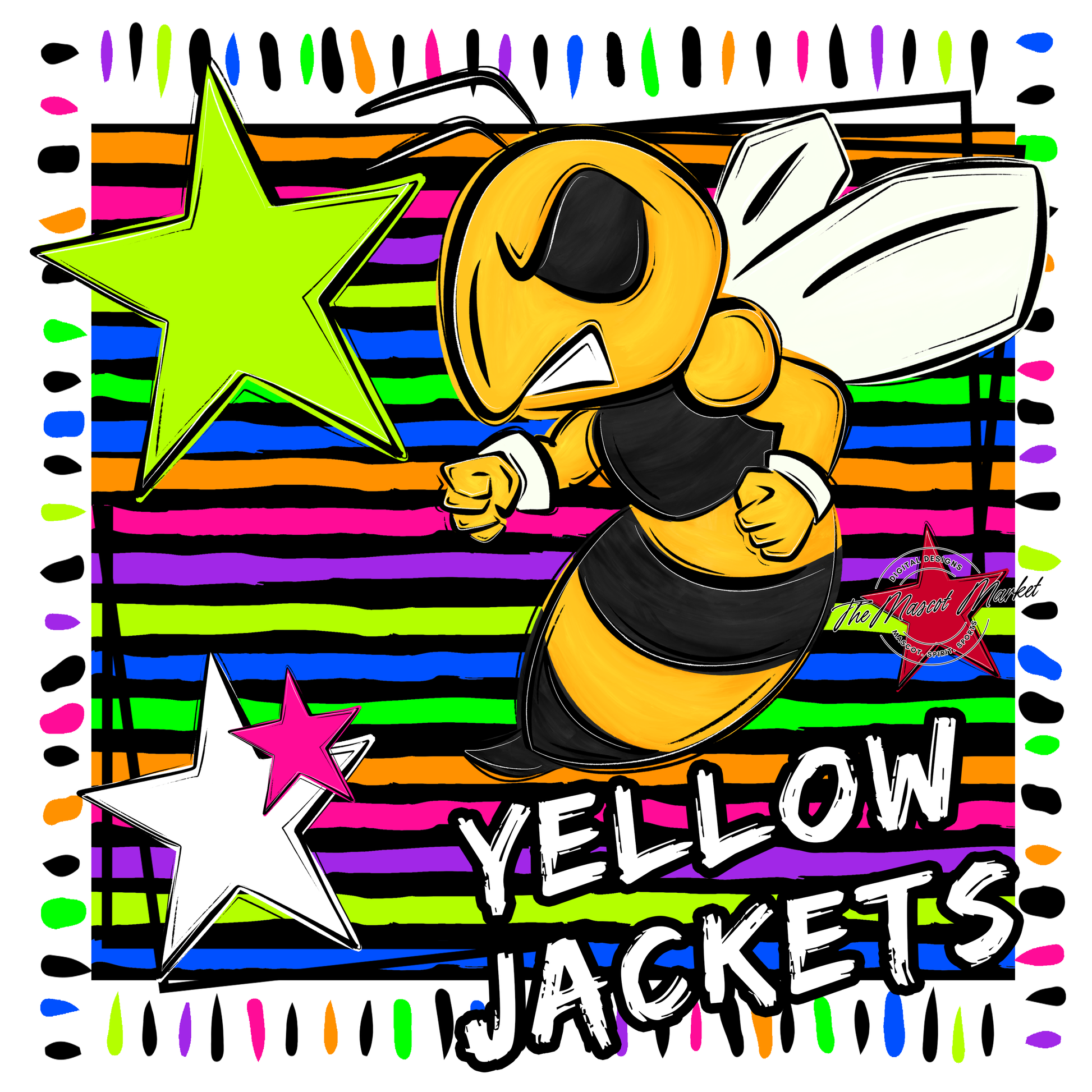 Jackets Mascot Frame-Neon Black