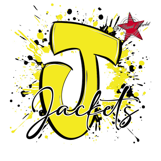 Jackets Mascot Splatter-Bright Yellow