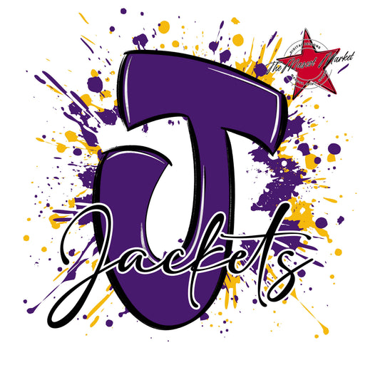 Jackets Mascot Splatter-Purple & Yellow