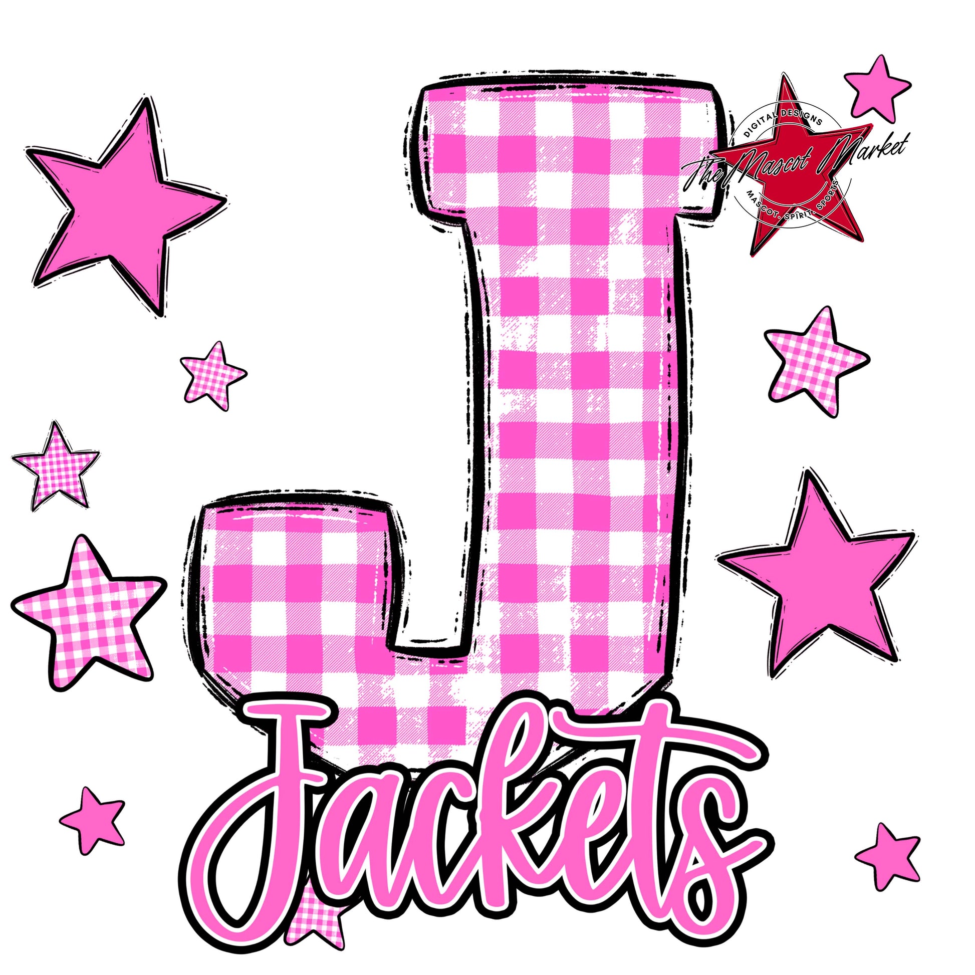 Jackets Plaid Star Design-Baby Pink