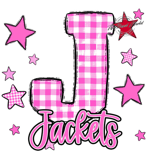 Jackets Plaid Star Design-Baby Pink