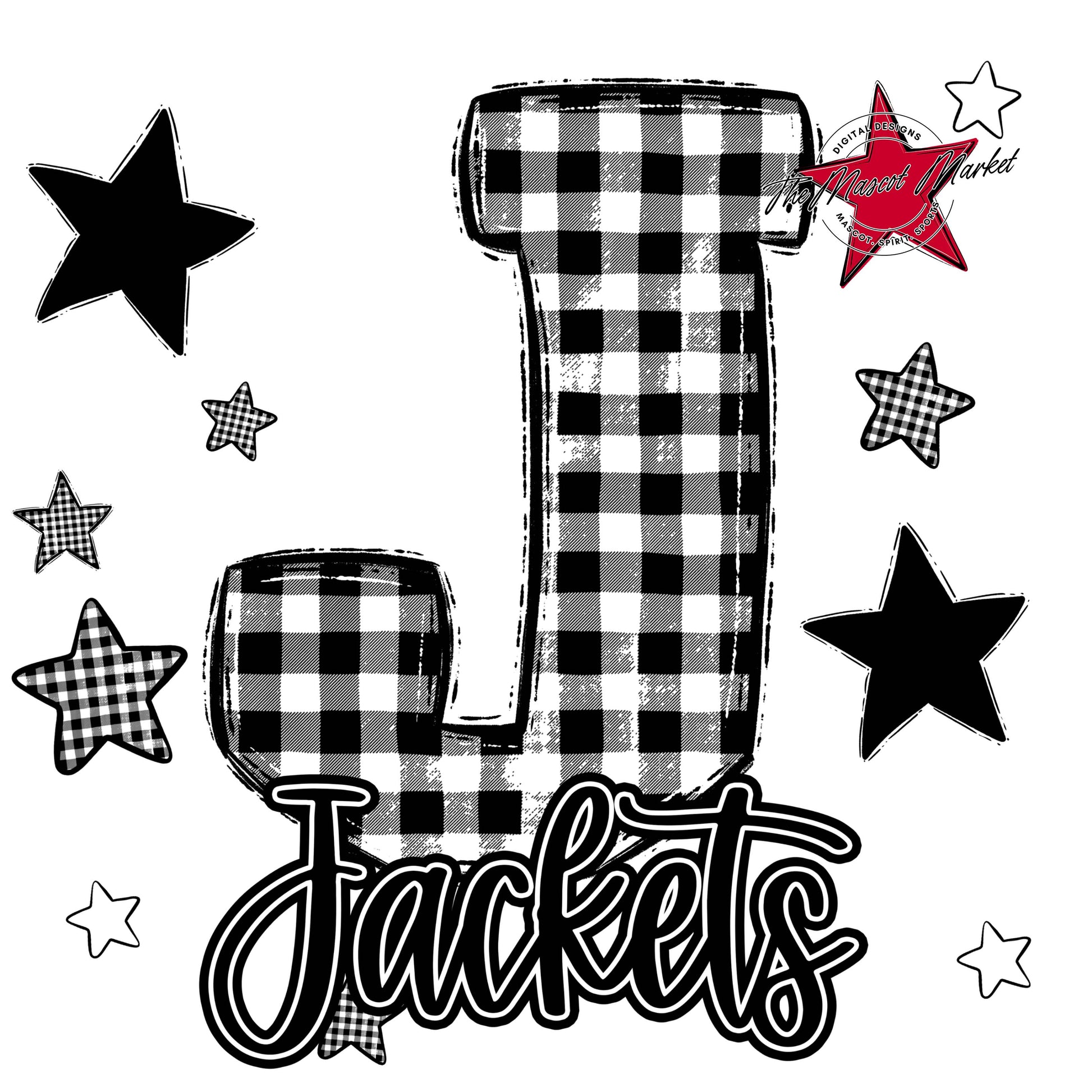 Jackets Plaid Star Design-Black
