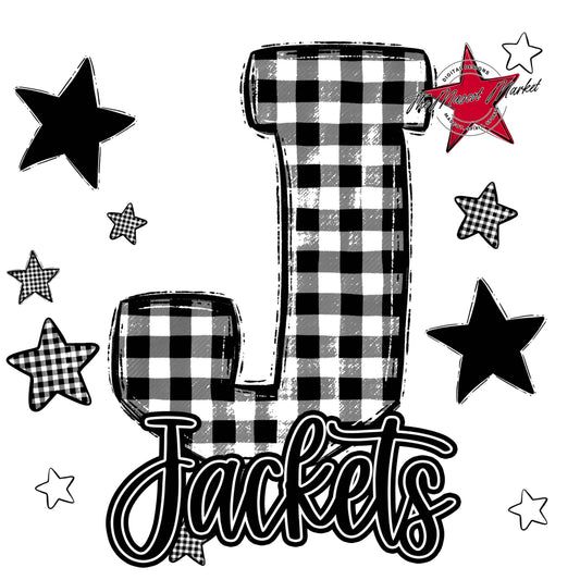 Jackets Plaid Star Design-Black
