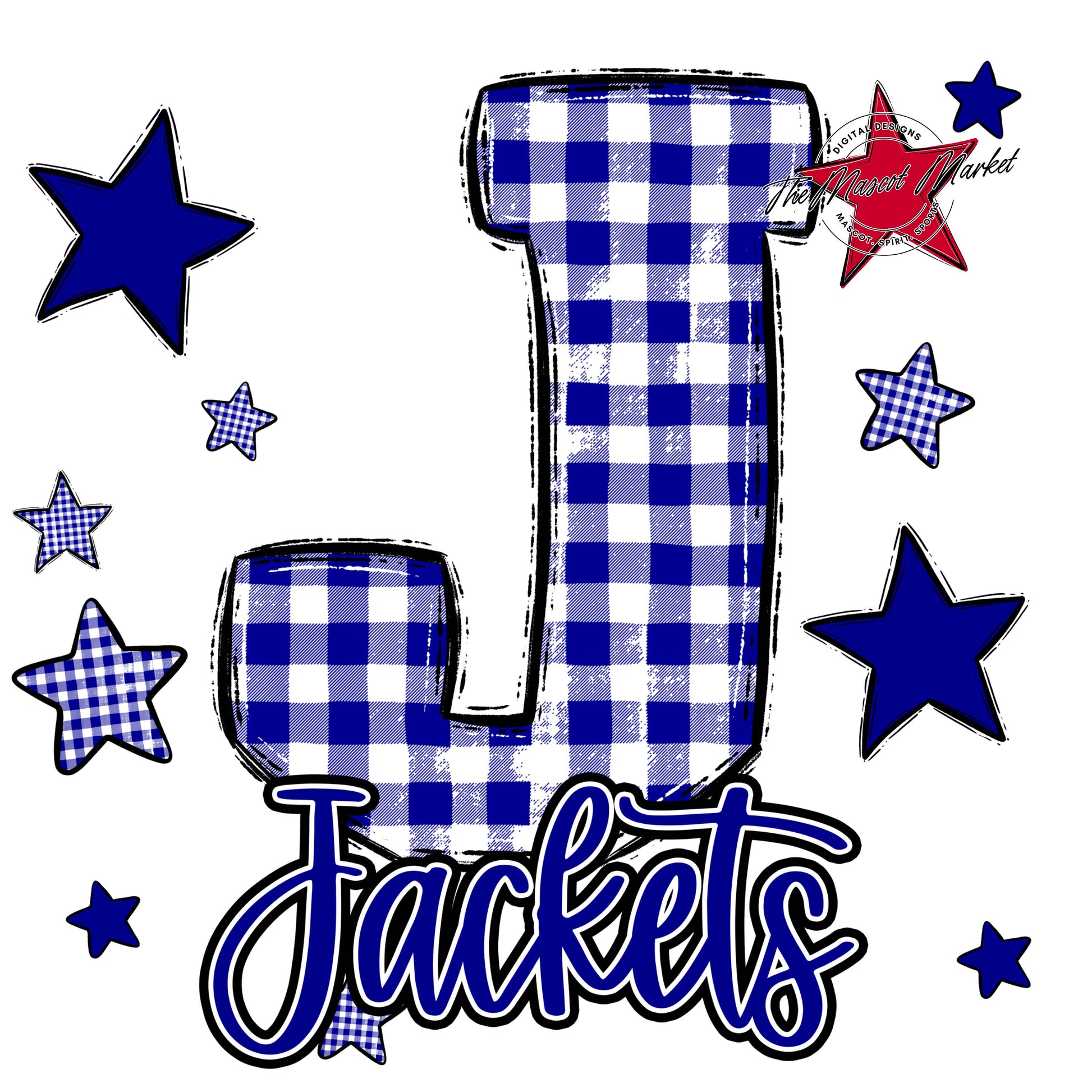 Jackets Plaid Star Design-Blue