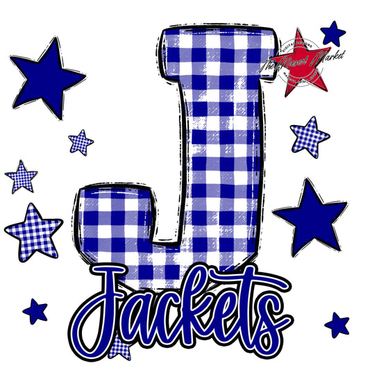 Jackets Plaid Star Design-Blue