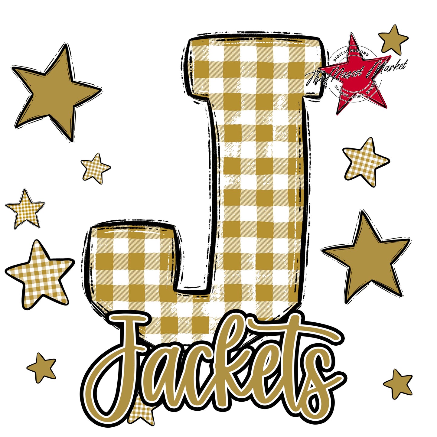 Jackets Plaid Star Design-Gold
