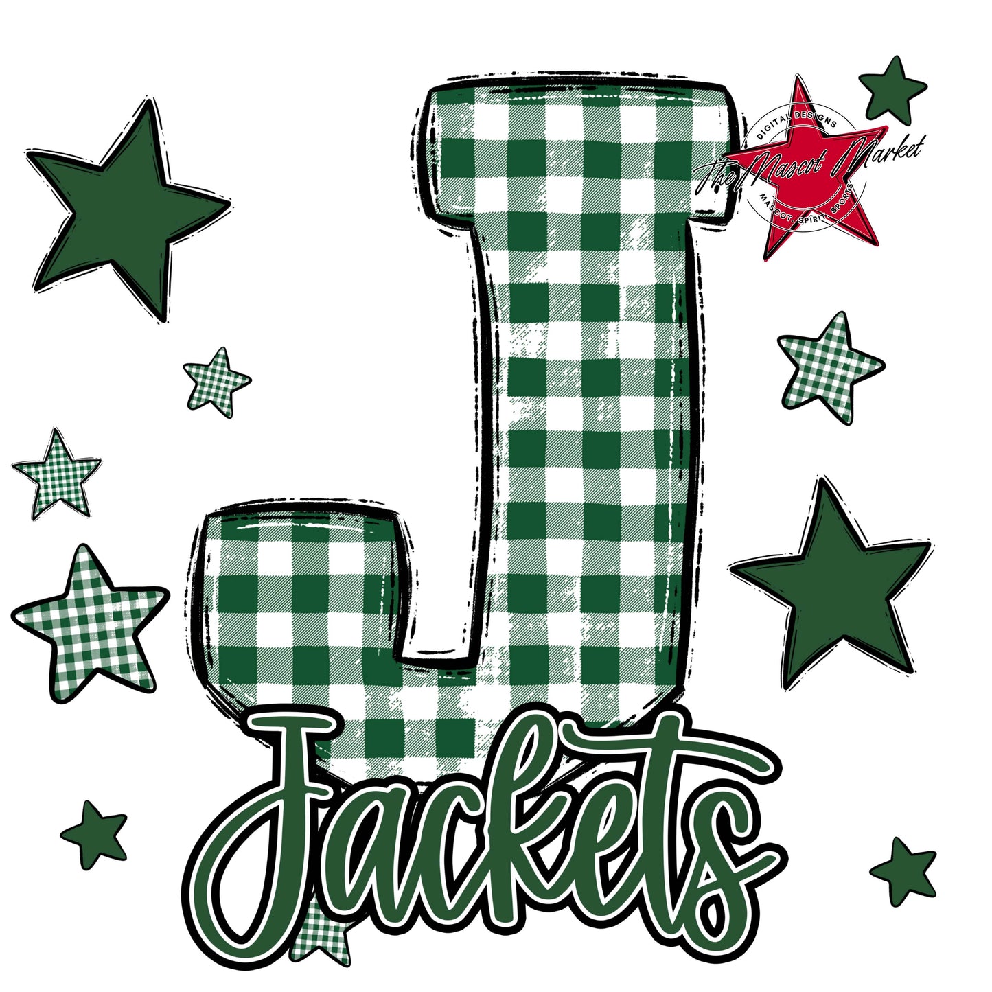 Jackets Plaid Star Design-Green