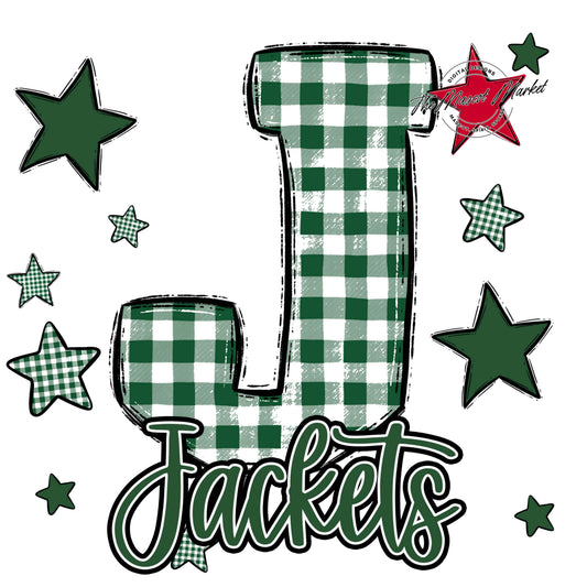 Jackets Plaid Star Design-Green