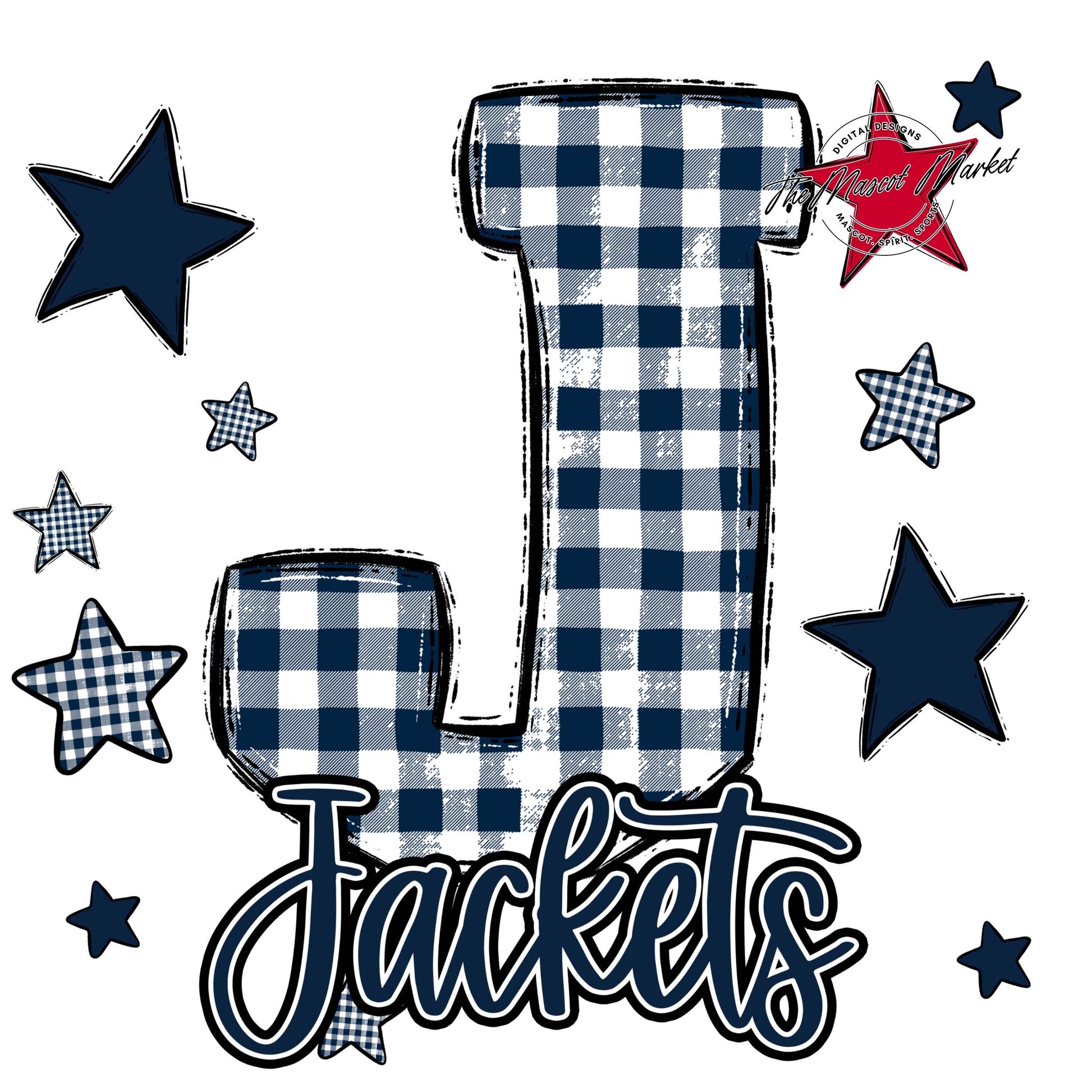 Jackets Plaid Star Design-Navy