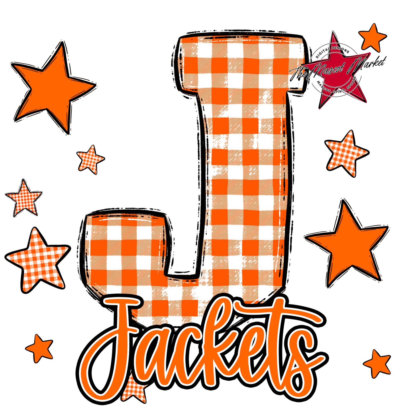 Jackets Plaid Star Design-Orange