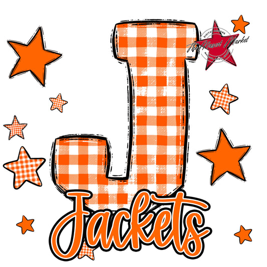 Jackets Plaid Star Design-Orange