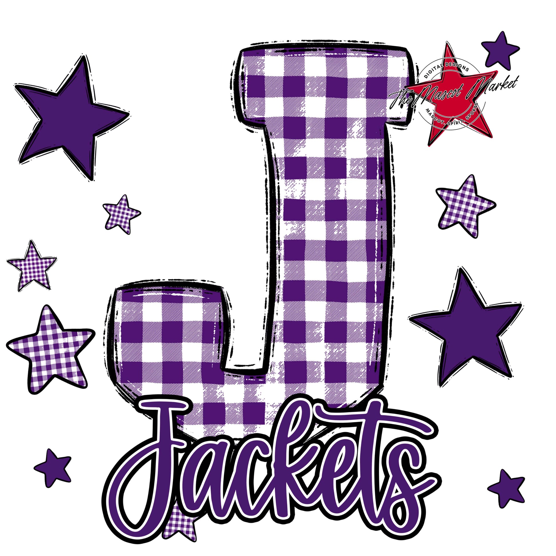 Jackets Plaid Star Design-Purple