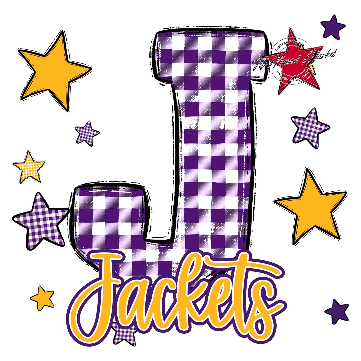 Jackets Plaid Star Design-Purple & Yellow