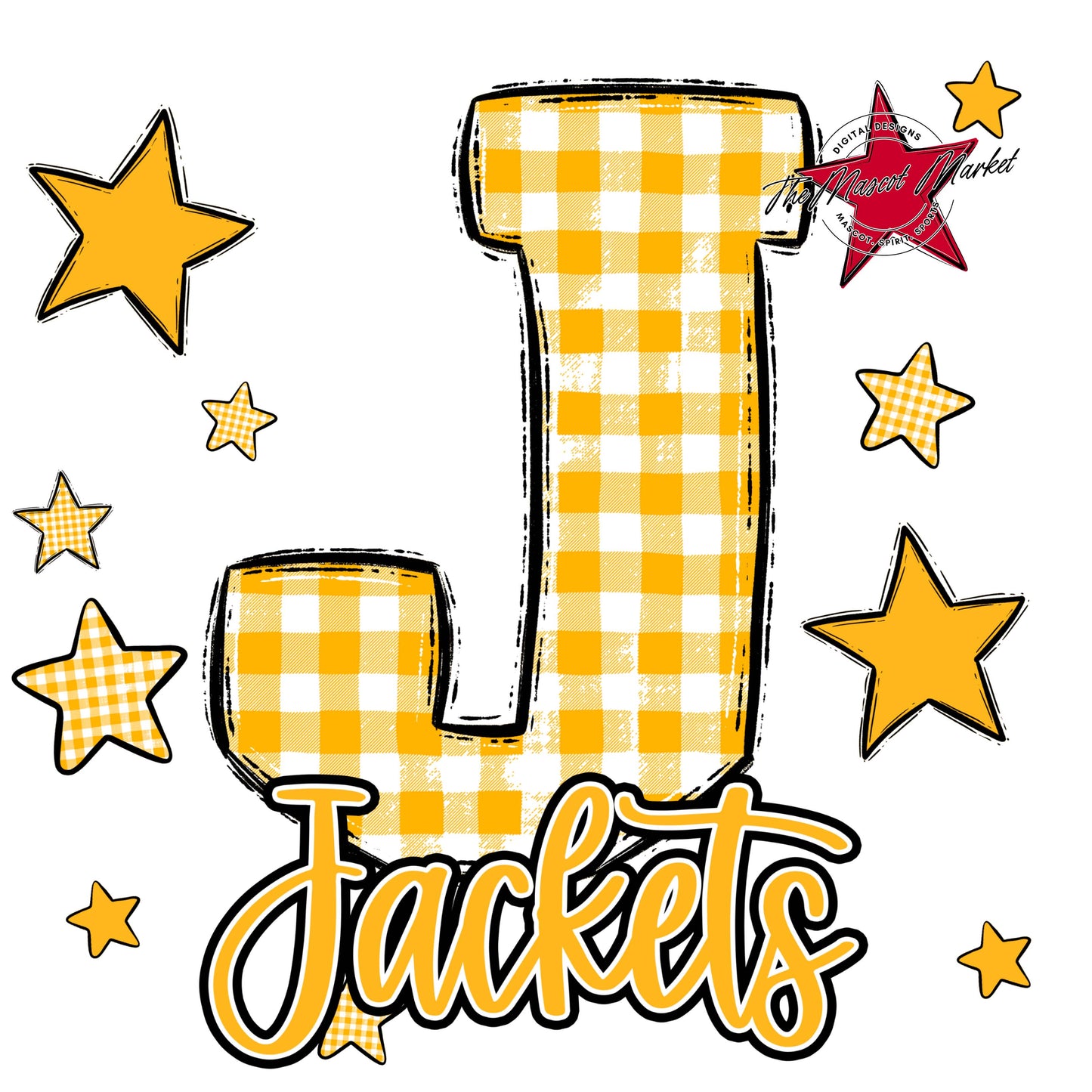 Jackets Plaid Star Design-Yellow